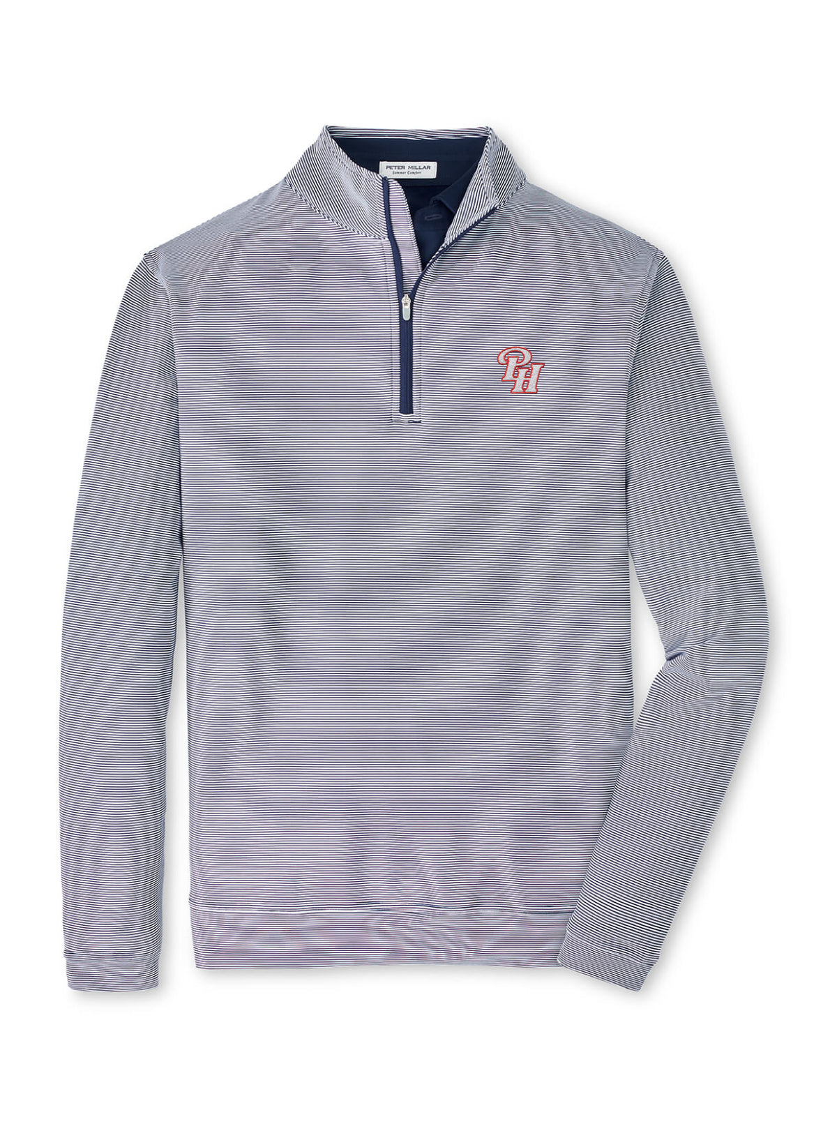 SS 1/4 ZIP PETER MILLAR PERTH MINI STRIPE NAVY S-XXL