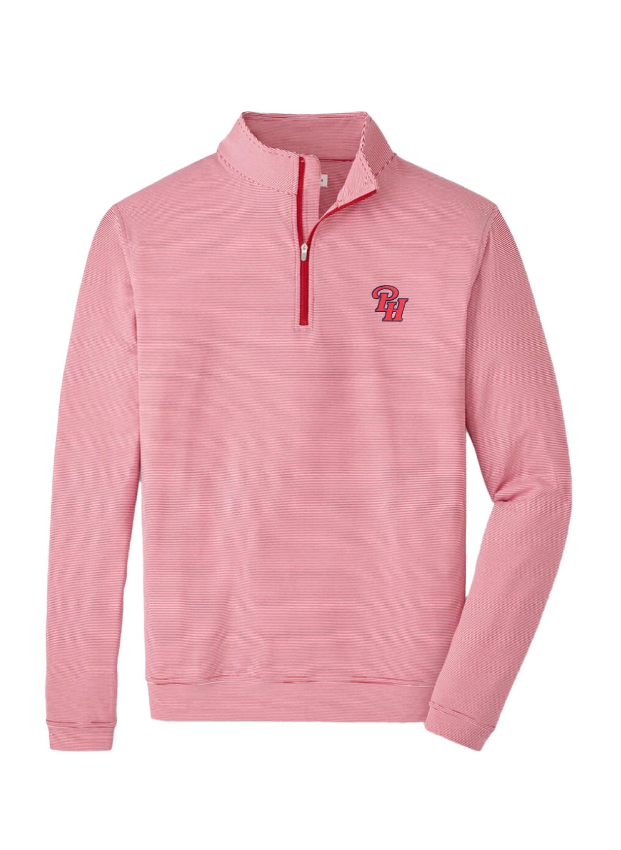 SS 1/4 ZIP PETER MILLAR RED STRIPE S-XXL
