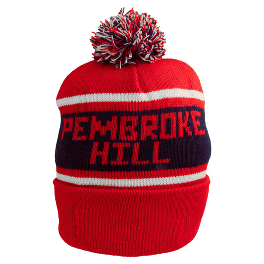 YOUTH HAT KNIT W/POM